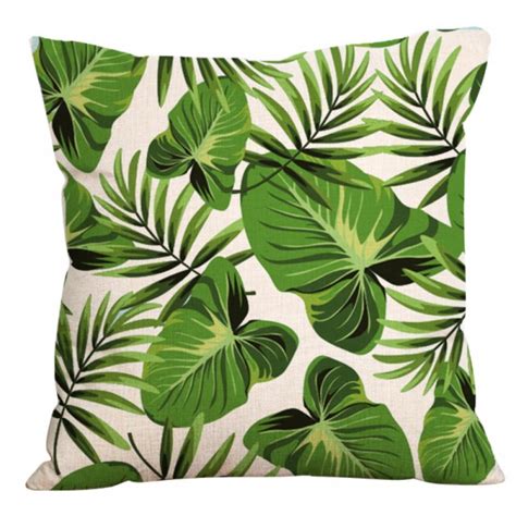 Tropical Throw Pillows Covers Decorative Palm Plant Leaf Pillow Case