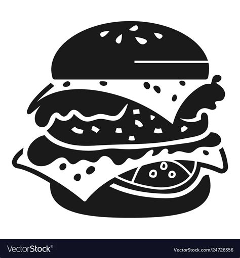 Double Burger Icon Simple Style Royalty Free Vector Image