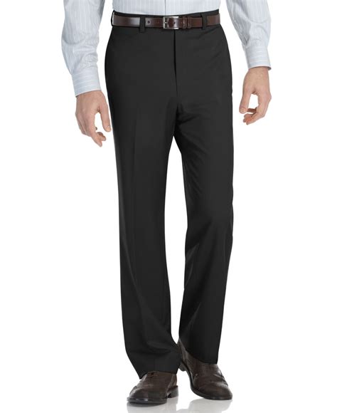 Calvin Klein Modern Fit Microfiber Flat Front Dress Pants In Gray For