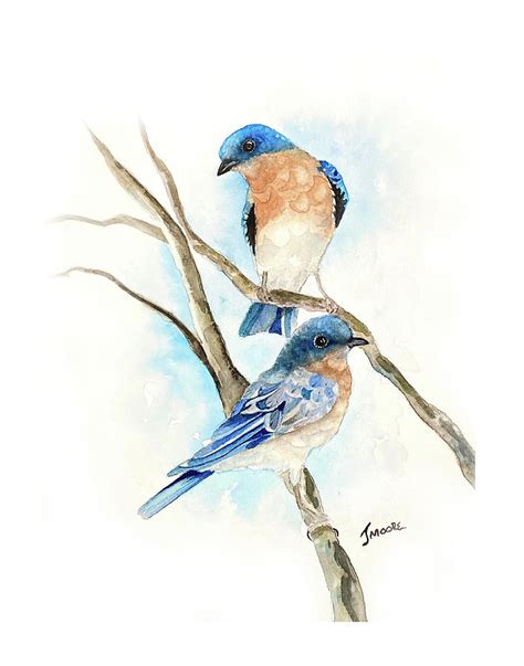 Bluebirds Painting By Jeffrey A Moore Fine Art America