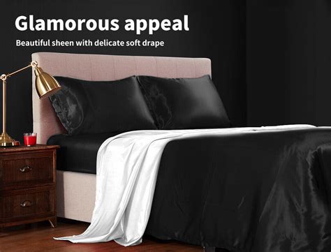 Dreamz Silky Satin Quilt Cover Set Bedspread Doona Pillowcases Summer All Size Ebay