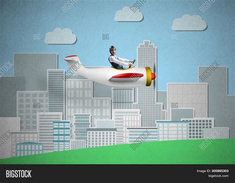 Aircraft Pilot Sitting Image And Photo Free Trial Bigstock
