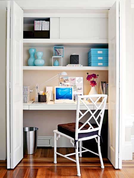 Why not consider converting a closet into an office? The Closet Office - The Decorologist