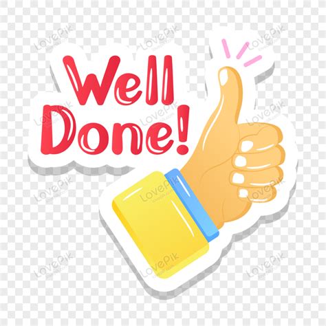 A Flat Sticker Of Well Done Feedback Opinion Thumb Png Transparent