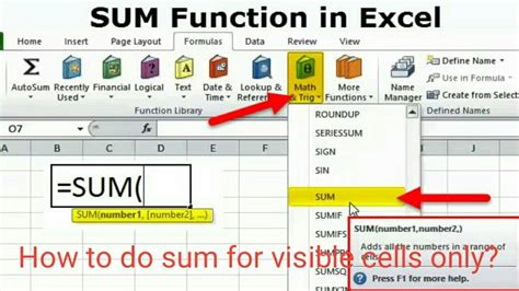 How To Get The Sum For The Visible Cells Only Vba Macro Tutorial Part