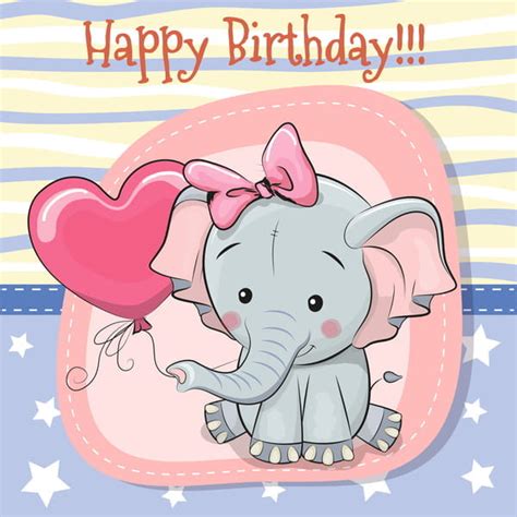 Cute Happy Birthday Baby Card Vectors Eps Uidownload