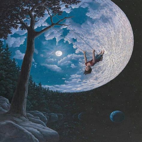 Fly Me To The Moon Surrealism Painting Surreal Art Moon Art