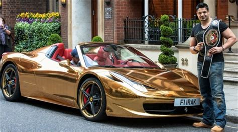 It is claimed made in finland. After "Gold" Range Rover, Here Comes "Gold" Ferrari Roaming London Streets