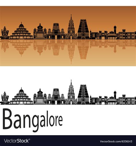 Bangalore Skyline In Orange Royalty Free Vector Image