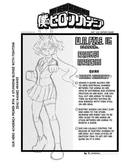 My Hero Academia Character Sheet Template ~ Quirks Pausada Izuku