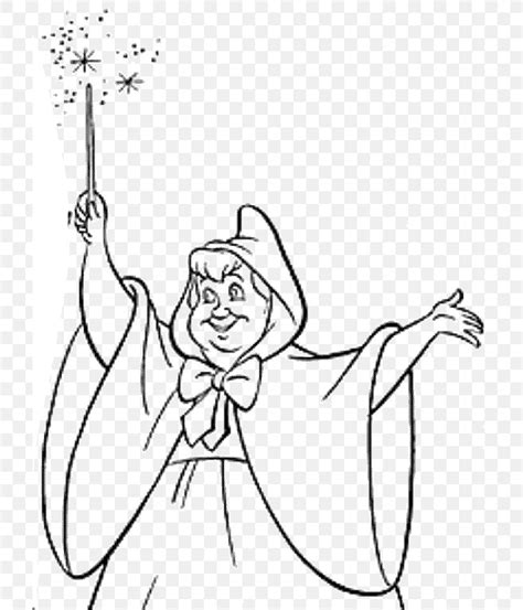 Fairy Godmother Cinderella Coloring Book Colouring Pages Png