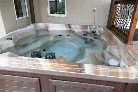 It's better to err on the side of caution and be generous when laying out the sheeting. Yukon 7 person hot tub with forever floor, maintenance free siding Jacuzzi | Junk Mail
