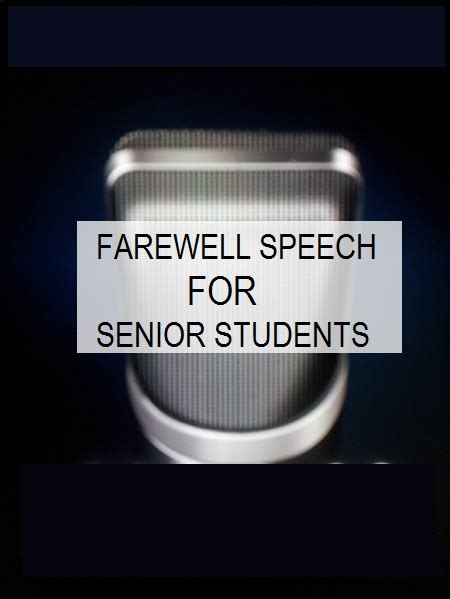 Saying farewell to a coworker is important because it lets them know you appreciated your time together and that you wish them luck in the future. Farewell Speech for Seniors by Junior Students in College ...