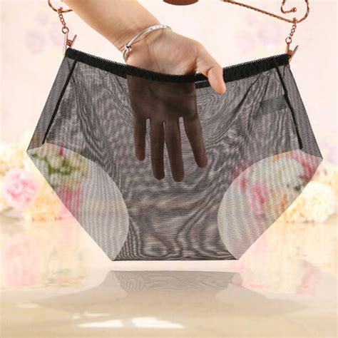 Womens Sexy See Through Underwear Sheer Breathable Mesh Panties Sexy