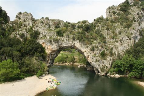Le Pont Darc Ardèche River Nature Holiday Outdoor Arch Bridge