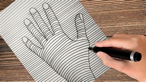 How To Draw A 3d Hand Trick Art Optical Illusion 3d H