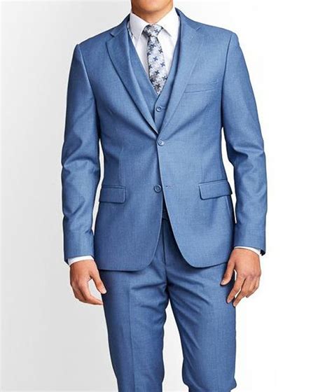 For the ultimate in sartorial elegance, choose a 3 piece suit which includes a flattering waistcoat. Sky Blue Suit Mens | Gents 3 Piece Suit