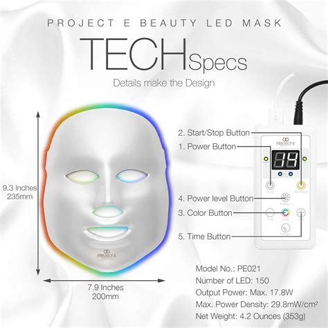 Project E Beauty Led Face Mask Light Therapy 7 Color Skin