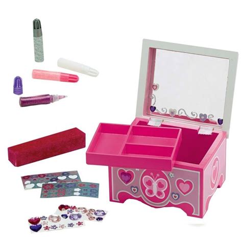 Melissa And Doug Decorate Your Own Wooden Jewelry Box Craft Kit