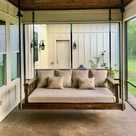 Craftsman Style Cypress Hanging Bed Swing Etsy In 2020 Porch Swing