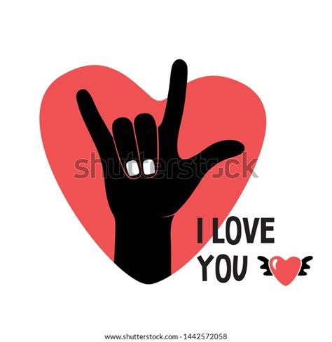 Colorful Love You Sign Hand Gesture Stock Vector Royalty Free 1442572058