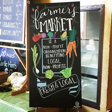 Custom hand lettered sign for farmers market on chalkboard. By @thecraftingcasa | Hand lettered ...