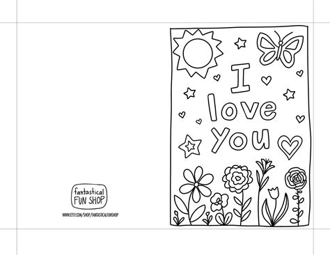 PRINTABLE I Love You Card From Child COLORABLE Thinking of - Etsy