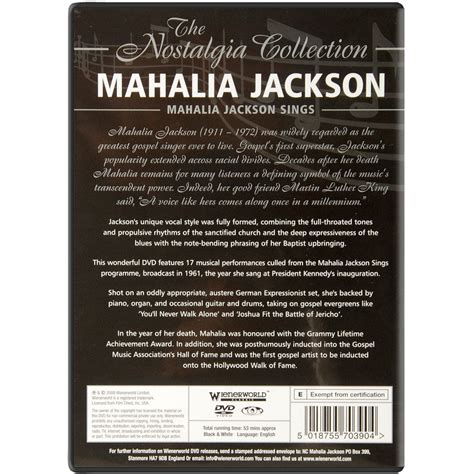 Mahalia Jackson Mahalia Jackson Sings Dvd 284914 Rockabilia Merch Store