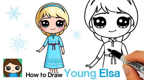 How To Draw Young Elsa Disney Frozen Youtube