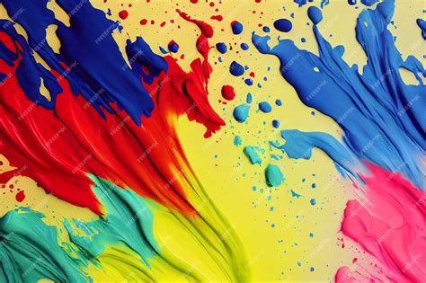Premium Photo Abstract Sculptures Of Colorful Splashes Of Paint