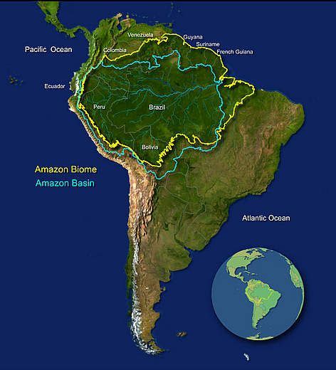 Map Of The Amazon Rainforest The Amazon Biome And Basin Geog1120