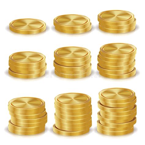 Stacks Of Gold Coins Money Doodle Icon Hand Drawn Illustration Stock