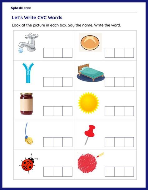 Cvc Words Worksheets For Kindergarteners Online Splashlearn