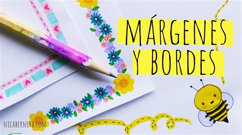 Bordes Divisores Y MÁrgenes Para Cuadernos 💜💛💚 MÁrgenes Con Flores Y