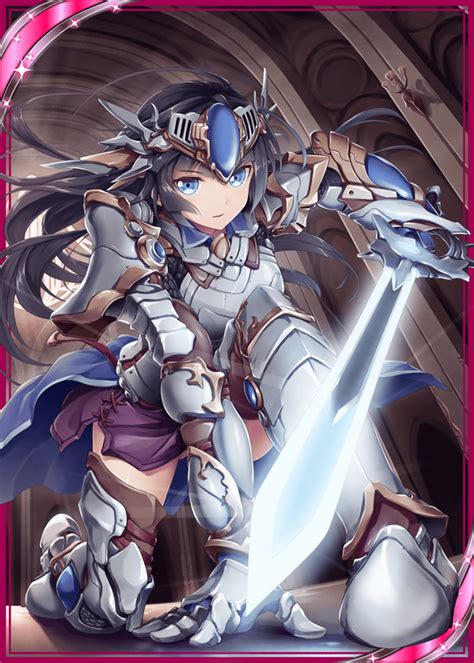 Akkijin Shinkai No Valkyrie 1girl Armor Black Hair Blue Eyes Energy Sword Kneeling