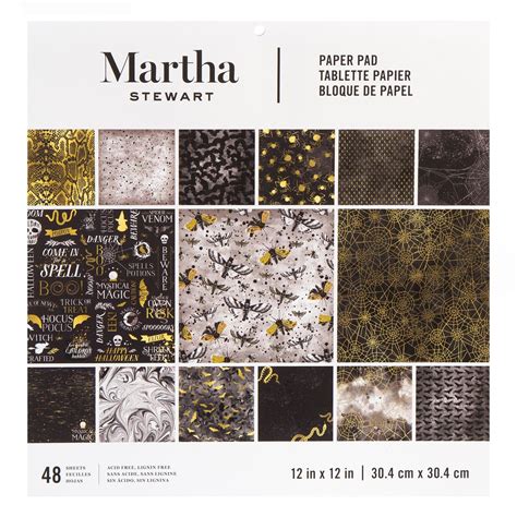 Martha Stewart Paper Pad 12x12 24x2 Pieces Black And Gold