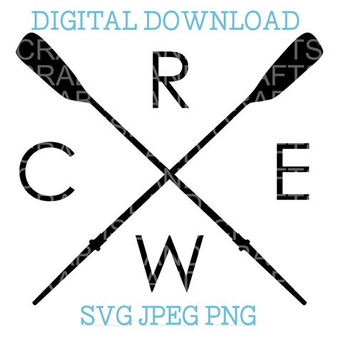 Rowing Crew Crossed Oar Digital Download Svg Png Jpeg For Etsy