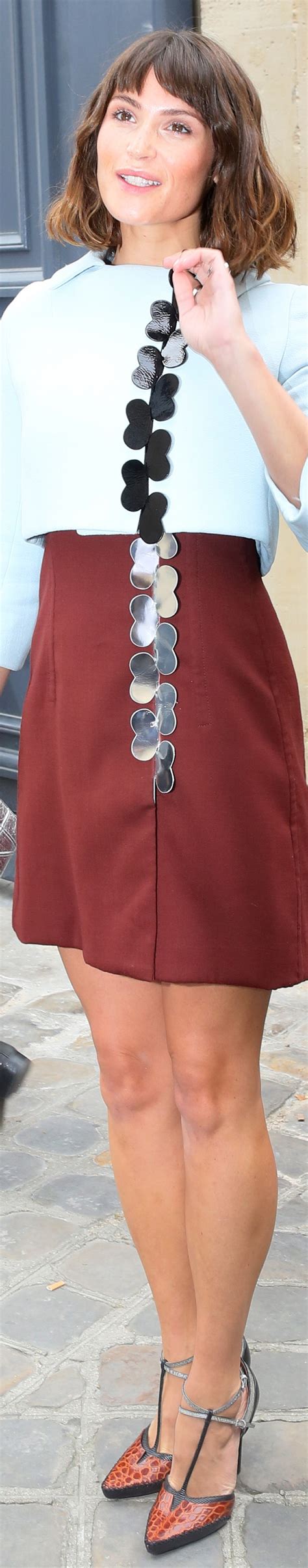 gemma arterton christian dior show paris september 30 2016 high waisted skirt fashion dior
