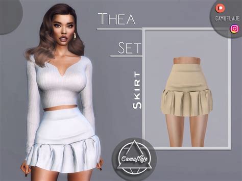 Camuflajes Thea Set Skirt Sims 4 Clothing Sims 4 Skirts