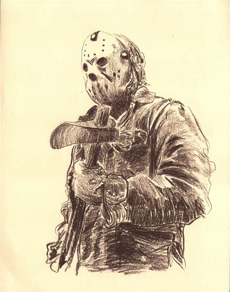 Friday The 13th Jason Voorhees Fanart Geek Drawing Etsy