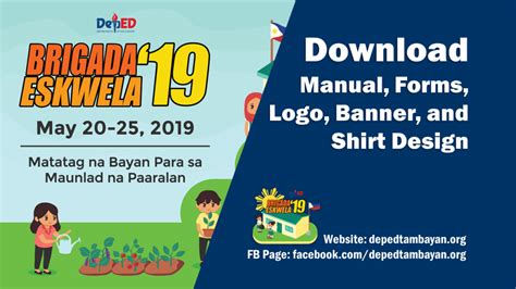2019 Brigada Eskwela Manual Forms Logo Banner And Shirt Design