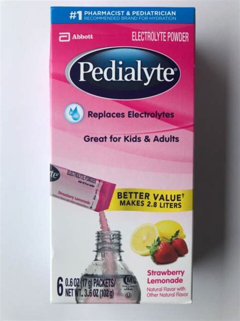 5 Boxes Pedialyte Powder Packets Strawberry Lemonade 30 Packets