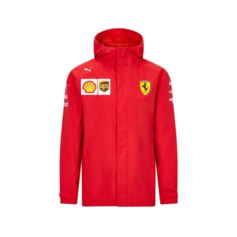 2021 Ferrari Italy F1 Team Mens Rain Jacket Clothing Wind Jackets