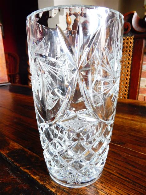 Antiques Atlas Heavy Edinburgh Crystal Star Cut Glass Flower Vase