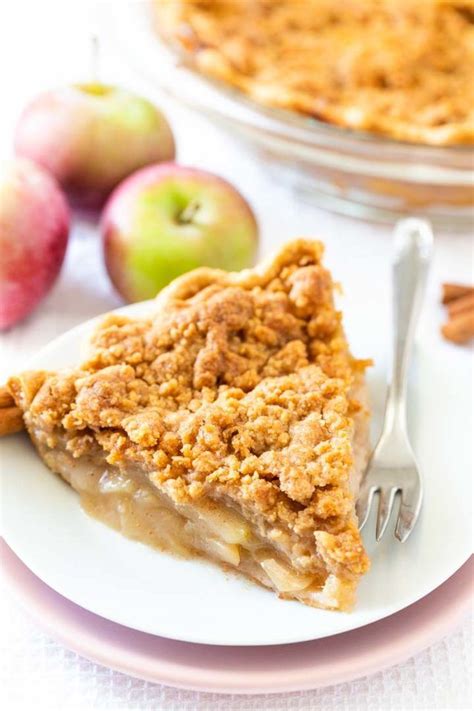 The cream helps keep the top of the pie from burning and gives it a beautiful golden brown color the recipes and instructions go with the embedded video to make an apple pie from scratch. Apple Crumble Pie is made with a tender crust that is ...