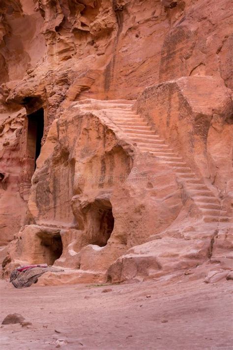 Little Petra Siq Al Barid Jordan Rocks Staircase Stock Image Image