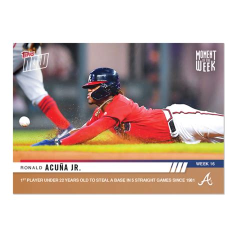 2019 Topps Now Ronald Acuna Jr Moment Of The Week Mow 16 ~ Only 307
