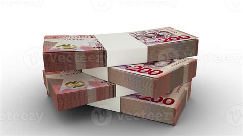 3d Rendering Of Stack Of Ghanaian Cedi Notes Few Bundles Of Ghanaian