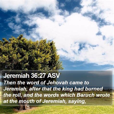 Jeremiah 3627 Asv Then The Word Of Jehovah Came To Jeremiah After