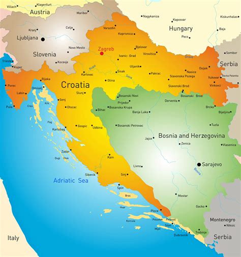 Mappa Delle Regioni Della Croazia Mappa Politica E Statale Della Croazia Kulturaupice